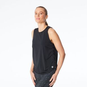 LMA Active Women's Mesh Tank Curved Hem Black