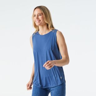 LMA Active Women's Long Line Mesh Back Tank Airforce