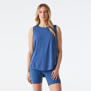 LMA Active Women's Long Line Mesh Back Tank Airforce