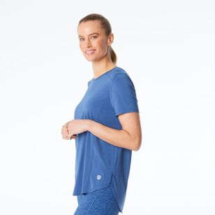 LMA Active Women's Longline Mesh Insert Tee Airforce