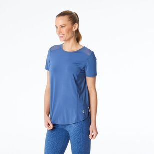 LMA Active Women's Longline Mesh Insert Tee Airforce