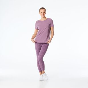 LMA Active Women's Longline Mesh Insert Tee Plum