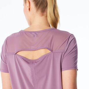 LMA Active Women's Longline Mesh Insert Tee Plum