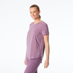 LMA Active Women's Longline Mesh Insert Tee Plum