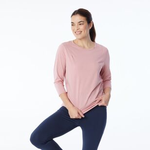 LMA Women's Oversized Batwing Active Tee Rose