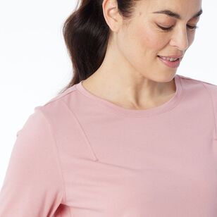 LMA Women's Oversized Batwing Active Tee Rose