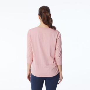 LMA Women's Oversized Batwing Active Tee Rose