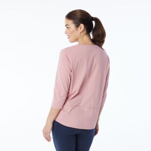 LMA Women's Oversized Batwing Active Tee Rose