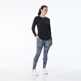 LMA Active Women's Gathered Long Sleeve Active Tee Black