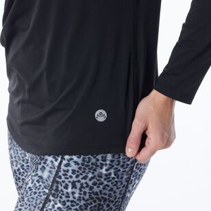 LMA Active Women's Gathered Long Sleeve Active Tee Black