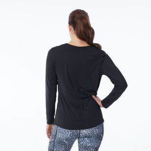 LMA Active Women's Gathered Long Sleeve Active Tee Black