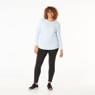 LMA Active Women's Gathered Long Sleeve Active Tee Ice Blue