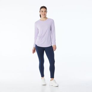 LMA Active Women's Gathered Long Sleeve Active Tee Lavender