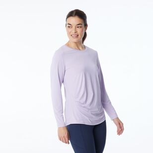 LMA Active Women's Gathered Long Sleeve Active Tee Lavender