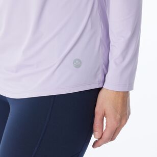 LMA Active Women's Gathered Long Sleeve Active Tee Lavender