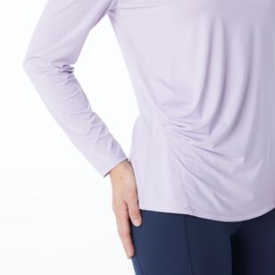 LMA Active Women's Gathered Long Sleeve Active Tee Lavender