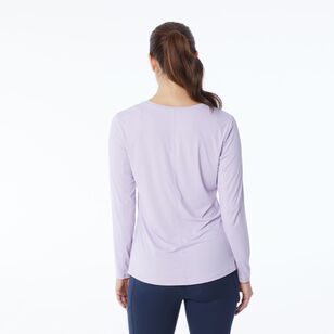 LMA Active Women's Gathered Long Sleeve Active Tee Lavender