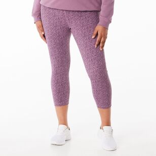 LMA Active Women's Dye Ground Print Leggings Plum