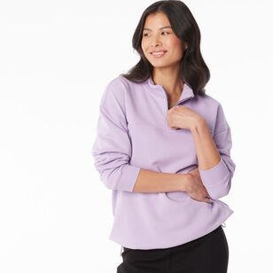 LMA Active Women's 1/4 Zip Sweat Top Lavender