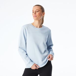 LMA Women's Spliced Sweat Top Soft Blue