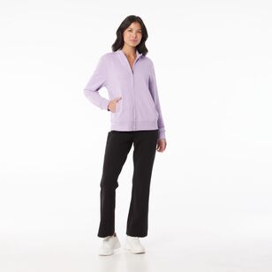 LMA Women's Zip Through Fleece Jacket Lavender