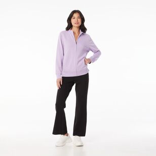 LMA Women's Zip Through Fleece Jacket Lavender