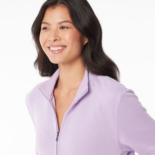 LMA Women's Zip Through Fleece Jacket Lavender