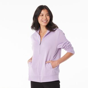 LMA Women's Zip Through Fleece Jacket Lavender