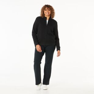 LMA Women's Zip Through Fleece Jacket Wash Black