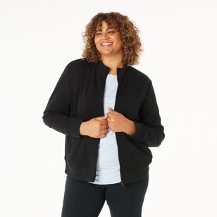 LMA Women's Zip Through Fleece Jacket Wash Black