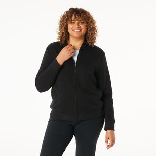 LMA Women's Zip Through Fleece Jacket Wash Black