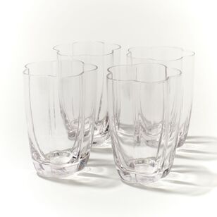 Chyka Home Daisy 400 mL 4 Piece Glass Tumbler Set