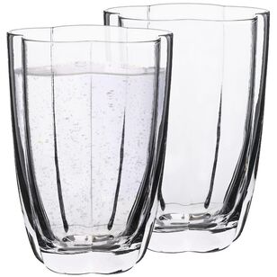 Chyka Home Daisy 400 mL 4 Piece Glass Tumbler Set