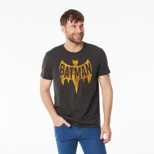 DC Comics Men's Batman Signal Tee Wash Black