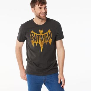 DC Comics Men's Batman Signal Tee Wash Black