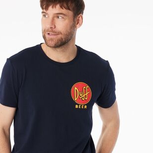 Simpsons Men's Homer Simpson Duff Tee Navy