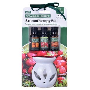 Living Today Strawberry, Apple Cinnamon & Orange Aromatherapy Set White