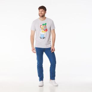 Simpsons Men's Homer Duff Xmas Tee Grey