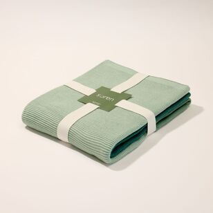 Soren Hali Knitted Throw Green 130 x 170 cm