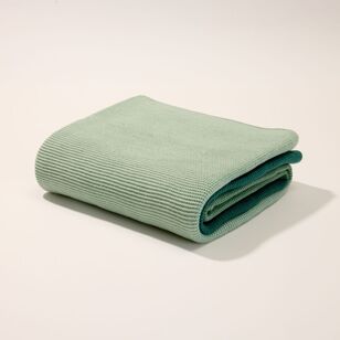 Soren Hali Knitted Throw Green 130 x 170 cm