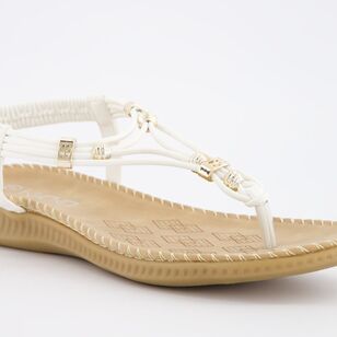 Khoko Women's Nettie Beaded Sandal White