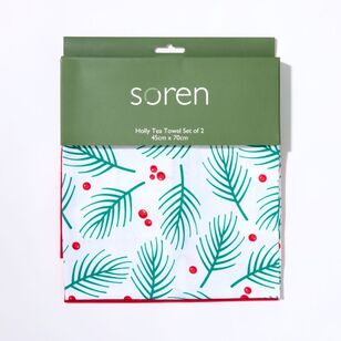 Soren Holly 45 x 70 cm Tea Towel Set of 2