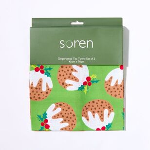 Soren Gingerbread 45 x 70 cm Tea Towel Set of 2