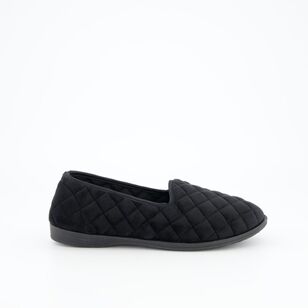 Sash & Rose Women's Queenie Quilted Slippers Black