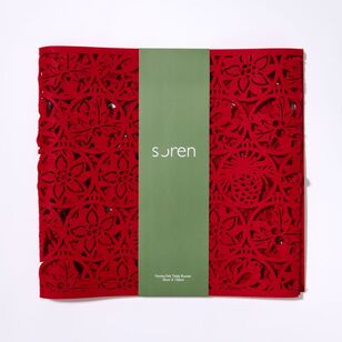 Soren Festive 35 x 150 cm Felt Table Runner Red