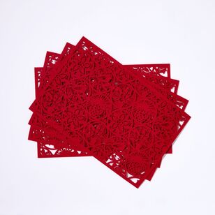 Soren Festive Felt 45 x 30 cm Placemats 4 Pack Red