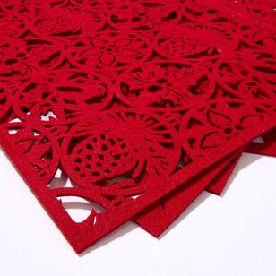 Soren Festive Felt 45 x 30 cm Placemats 4 Pack Red