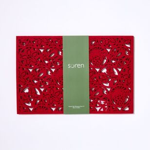 Soren Festive Felt 45 x 30 cm Placemats 4 Pack Red