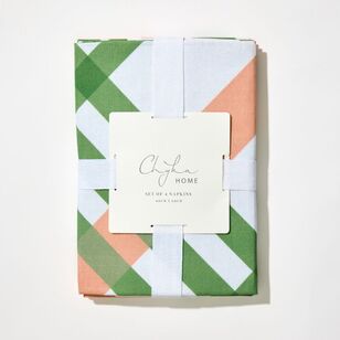 Chyka Home 60 x 60 cm Cotton Napkin Set of 4 Gingham