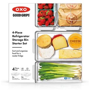 OXO Good Grips 4 Piece Refrigerator Storage Bin Starter Set